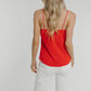 Lydia Floral Trim Cami In Red