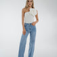 Holly Floral One Shoulder Bodysuit In White