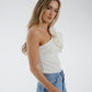Holly Floral One Shoulder Bodysuit In White