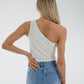 Holly Floral One Shoulder Bodysuit In White
