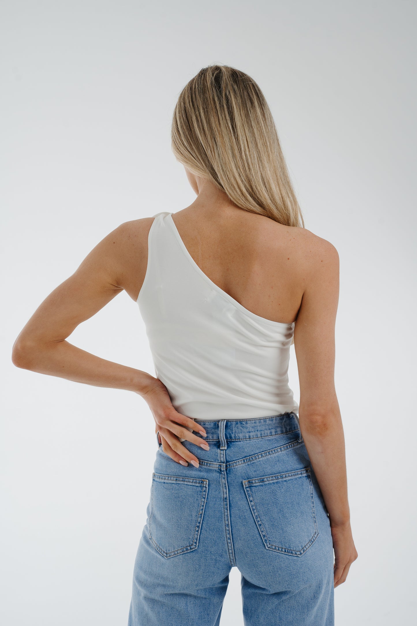 Holly Floral One Shoulder Bodysuit In White