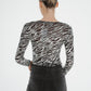 Taylor Animal Print Bodysuit In Grey