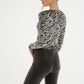 Taylor Animal Print Bodysuit In Grey