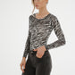 Taylor Animal Print Bodysuit In Grey