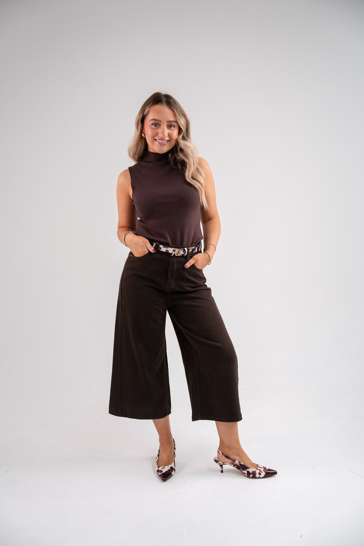 Kiera Culotte Jeans In Chocolate
