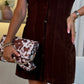 Iris Faux Suede Dress In Chocolate