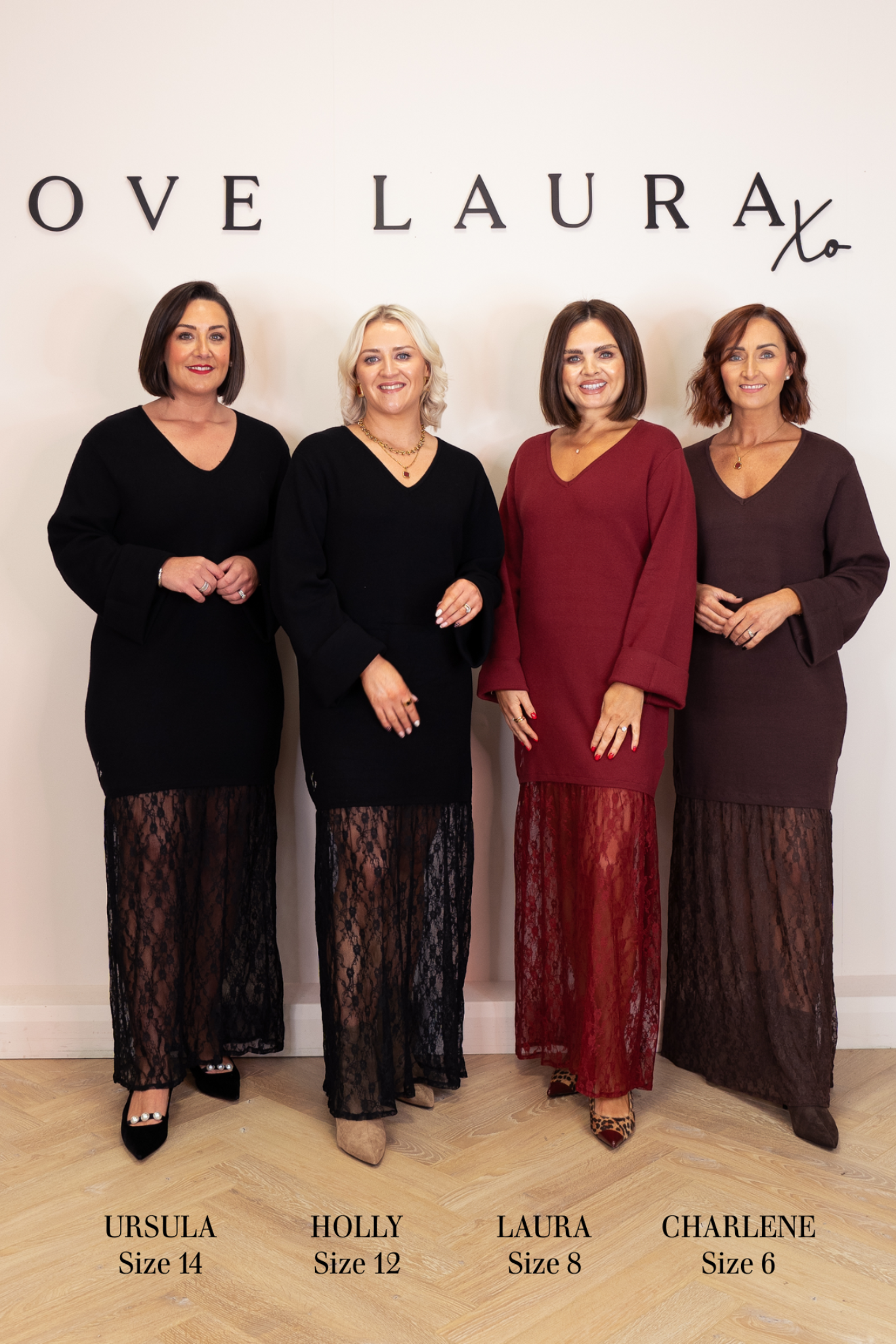 Love Laura Contrast Knit Dress In Black