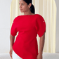 Love Laura Statement Sleeve Top In Red