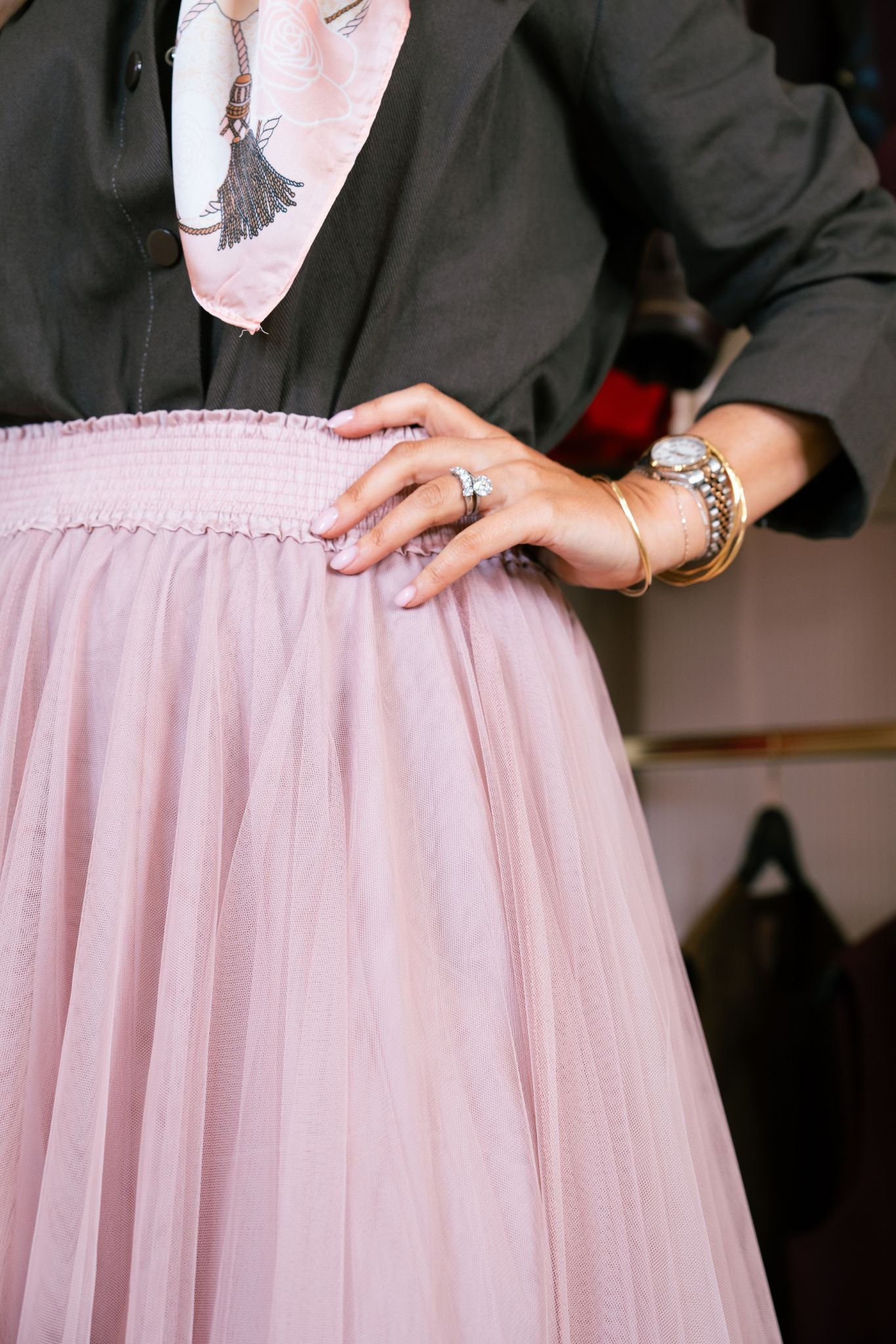 Carolyn Tulle Maxi Skirt In Pink