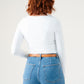 Love Laura Scoop Neck Top In White