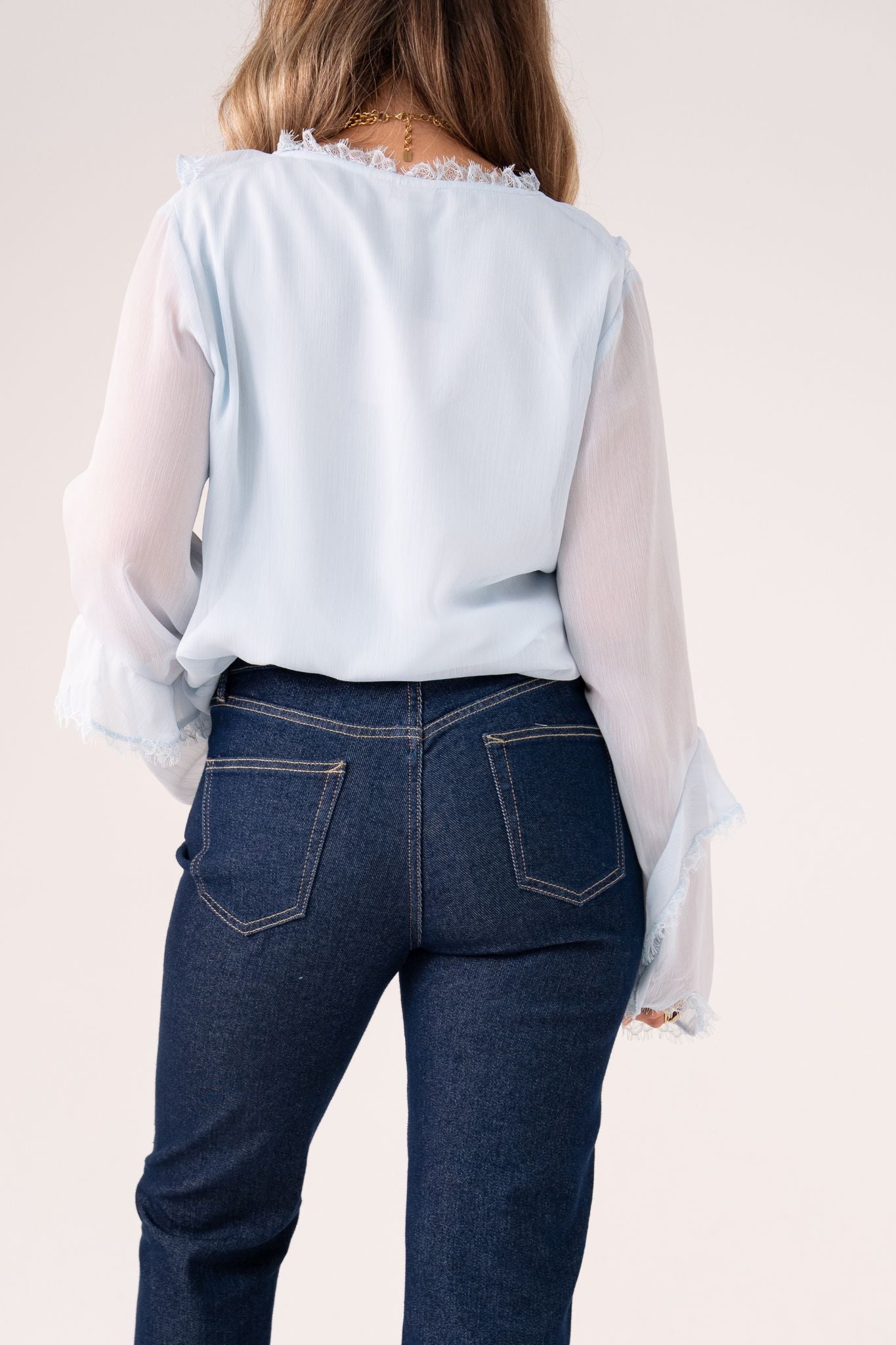 Love Laura Ruffle Blouse In Blue