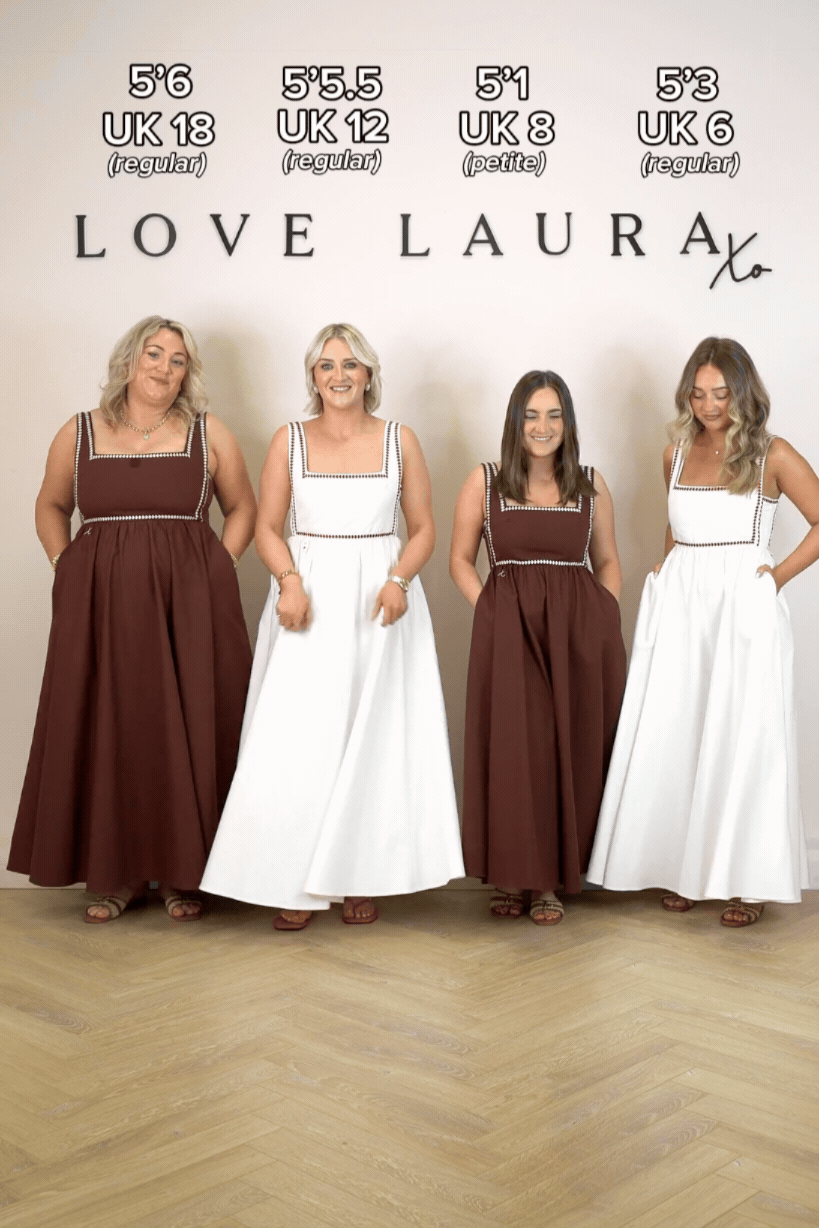 Love Laura Heart Embroidered Dress In Chocolate