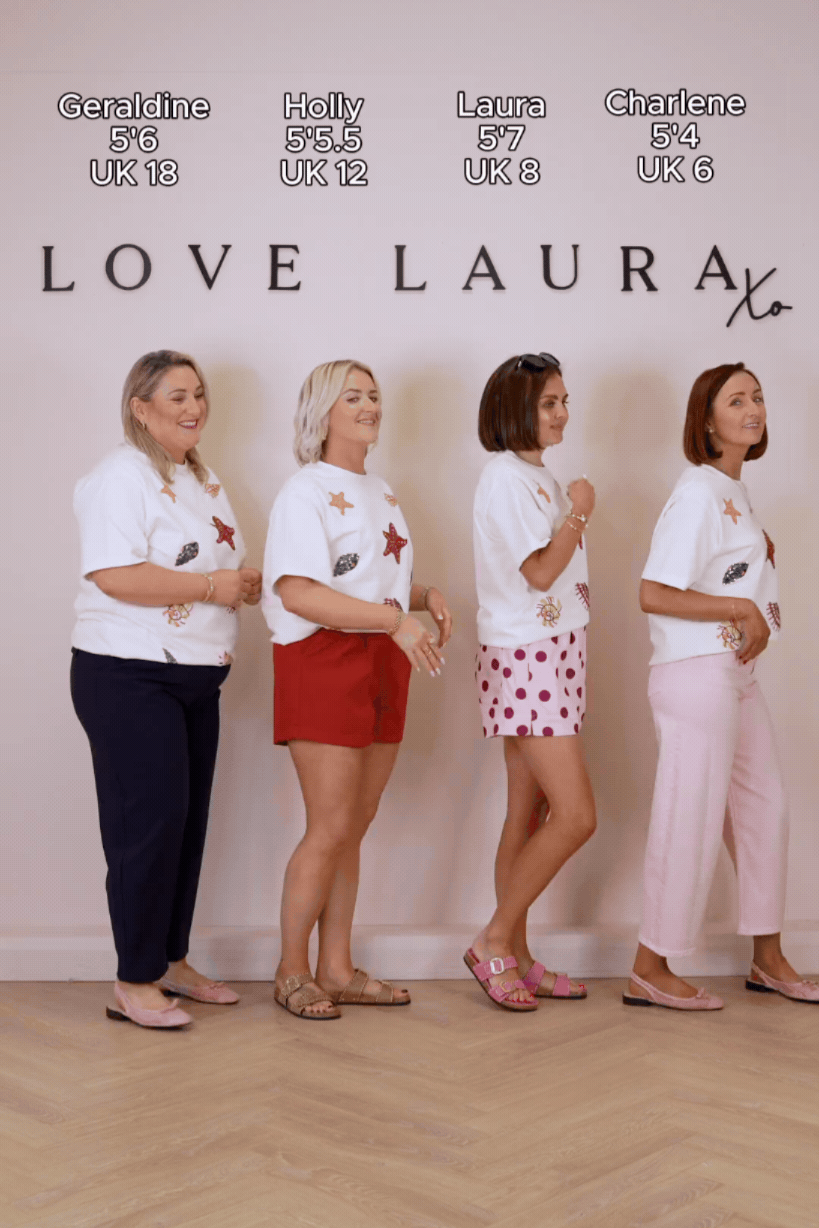 Love Laura Sequin Shell T-Shirt In White