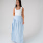 Willow Asymmetric Waist Maxi Skirt In Blue