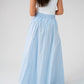 Willow Asymmetric Waist Maxi Skirt In Blue