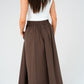 Willow Asymmetric Waist Maxi Skirt In Coffee
