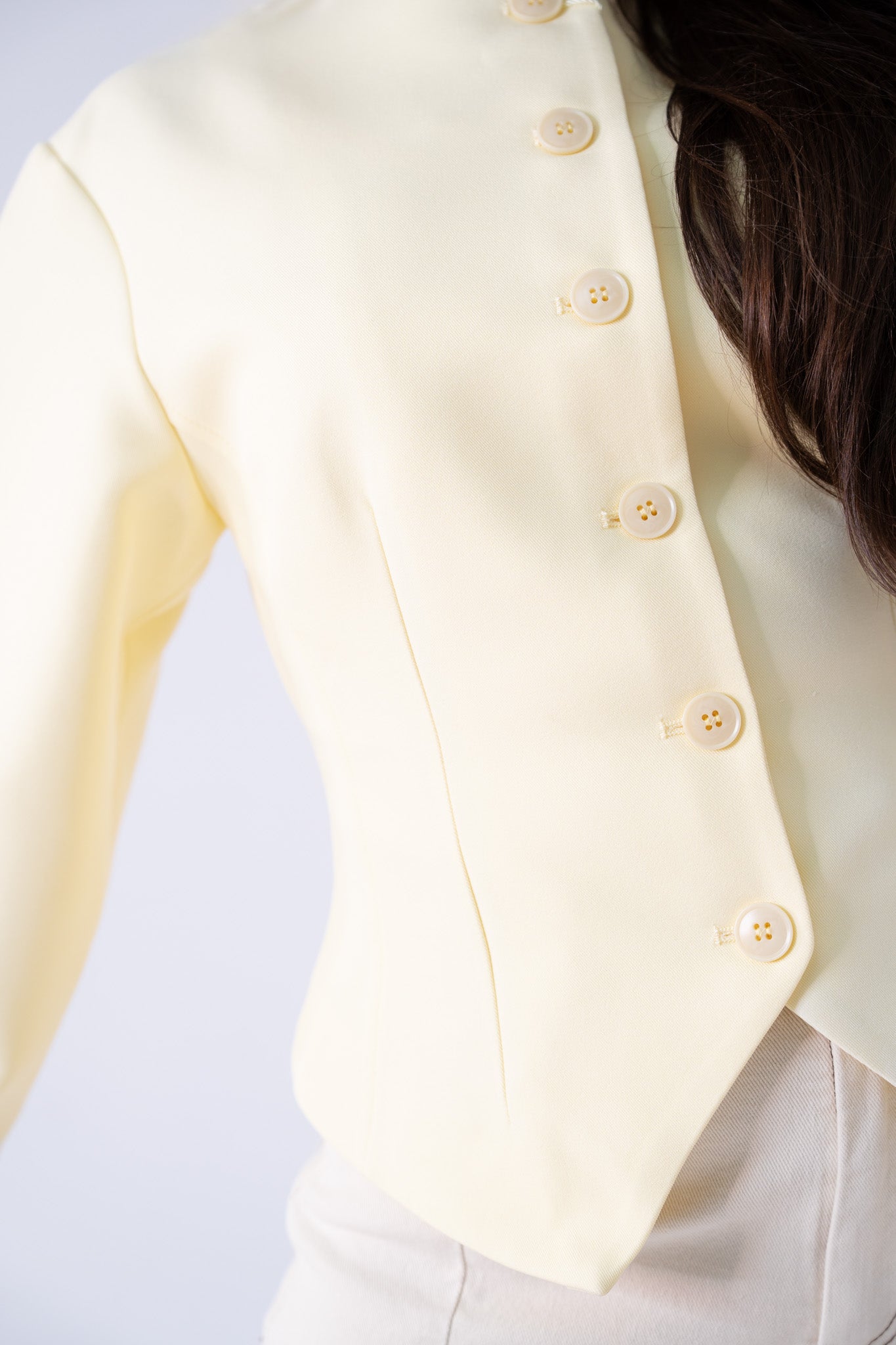 Willow Balloon Sleeve Blazer In Lemon