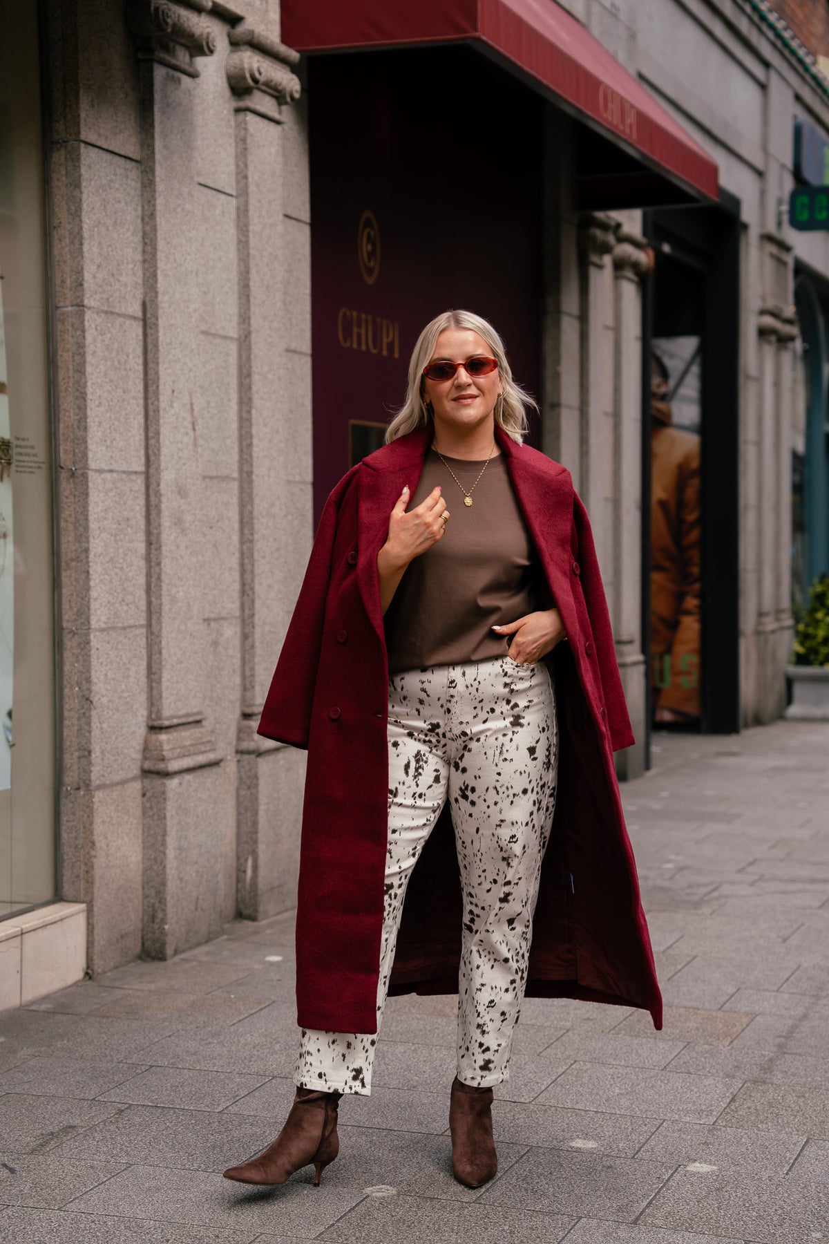Love Laura Coat In Burgundy