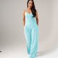 Alana Pleat Front Jumpsuit In Blue
