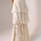 Alana Tiered Floral Skirt In Cream