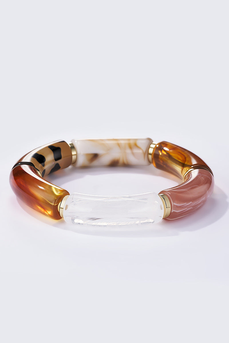 Polly Resin Bracelet In Camel Mix