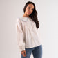 Connie Contrast Collar Shirt In White