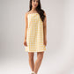 Daisy Gingham Dress In Yellow