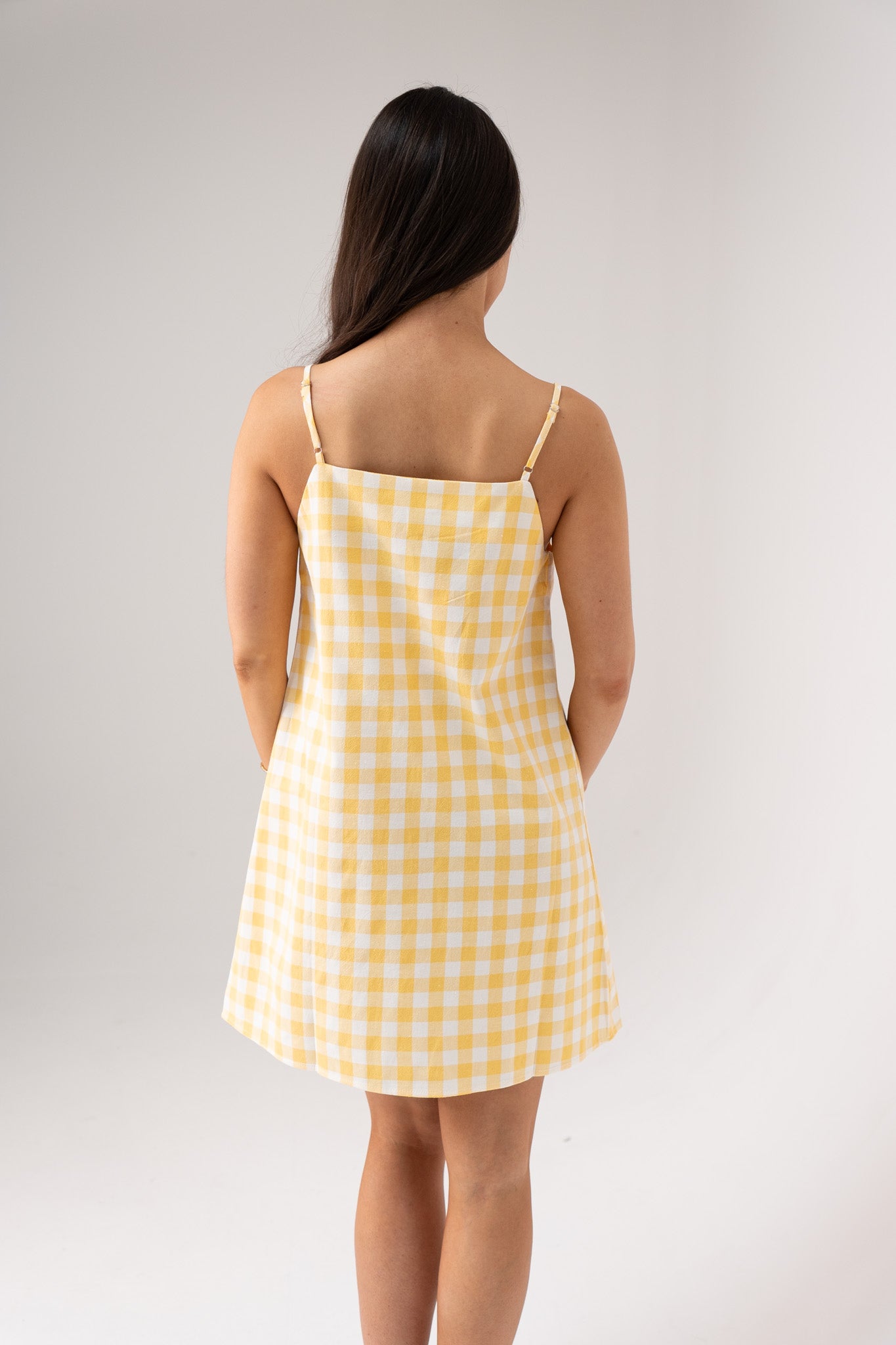 Daisy Gingham Dress In Yellow