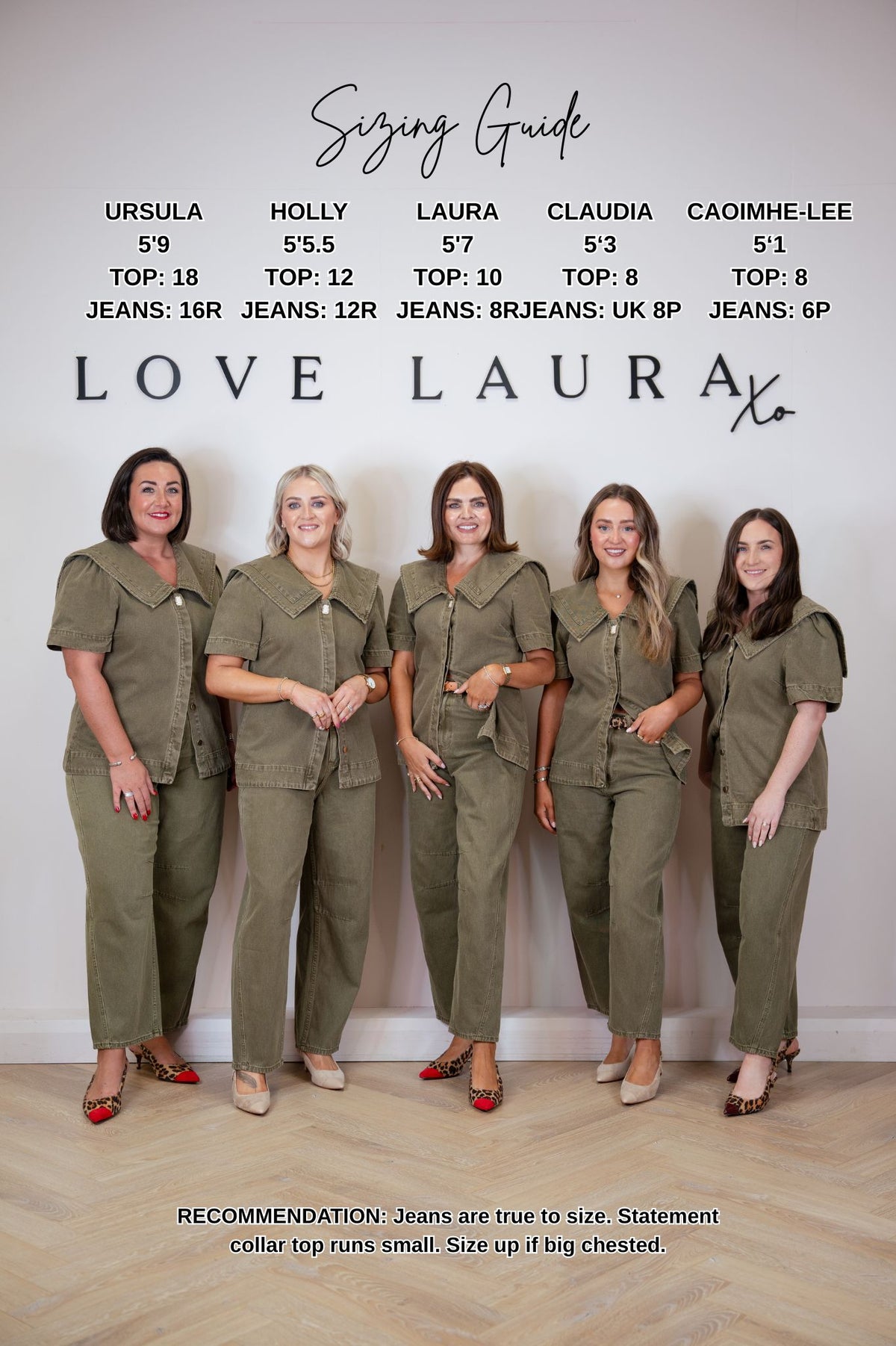 Love Laura Statement Collar Top In Olive
