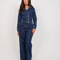 Love Laura Denim Jumpsuit In Dark Wash