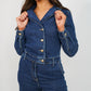 Love Laura Denim Jumpsuit In Dark Wash