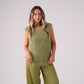 Love Laura Textured Fringed V-Neck Top In Olive