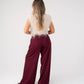 Love Laura High Waist Wide Leg Trousers In Burgundy