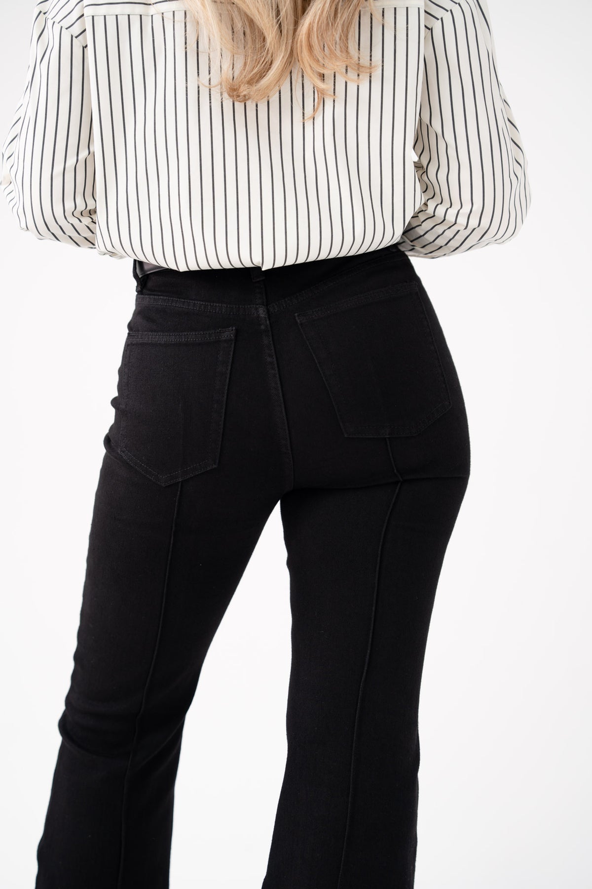 Love Laura High Rise Flare Jeans In Black