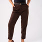 Love Laura Sculpted Trousers In Chocolate