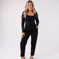 Love Laura Long Sleeve Scoop Top In Black