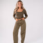 Love Laura Long Sleeve Scoop Top In Khaki