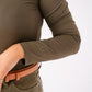 Love Laura Long Sleeve Scoop Top In Khaki