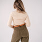 Love Laura V-Neck Ribbed Base Top In Cream