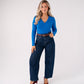 Love Laura V-Neck Ribbed Base Top In Cobalt
