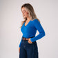 Love Laura V-Neck Ribbed Base Top In Cobalt