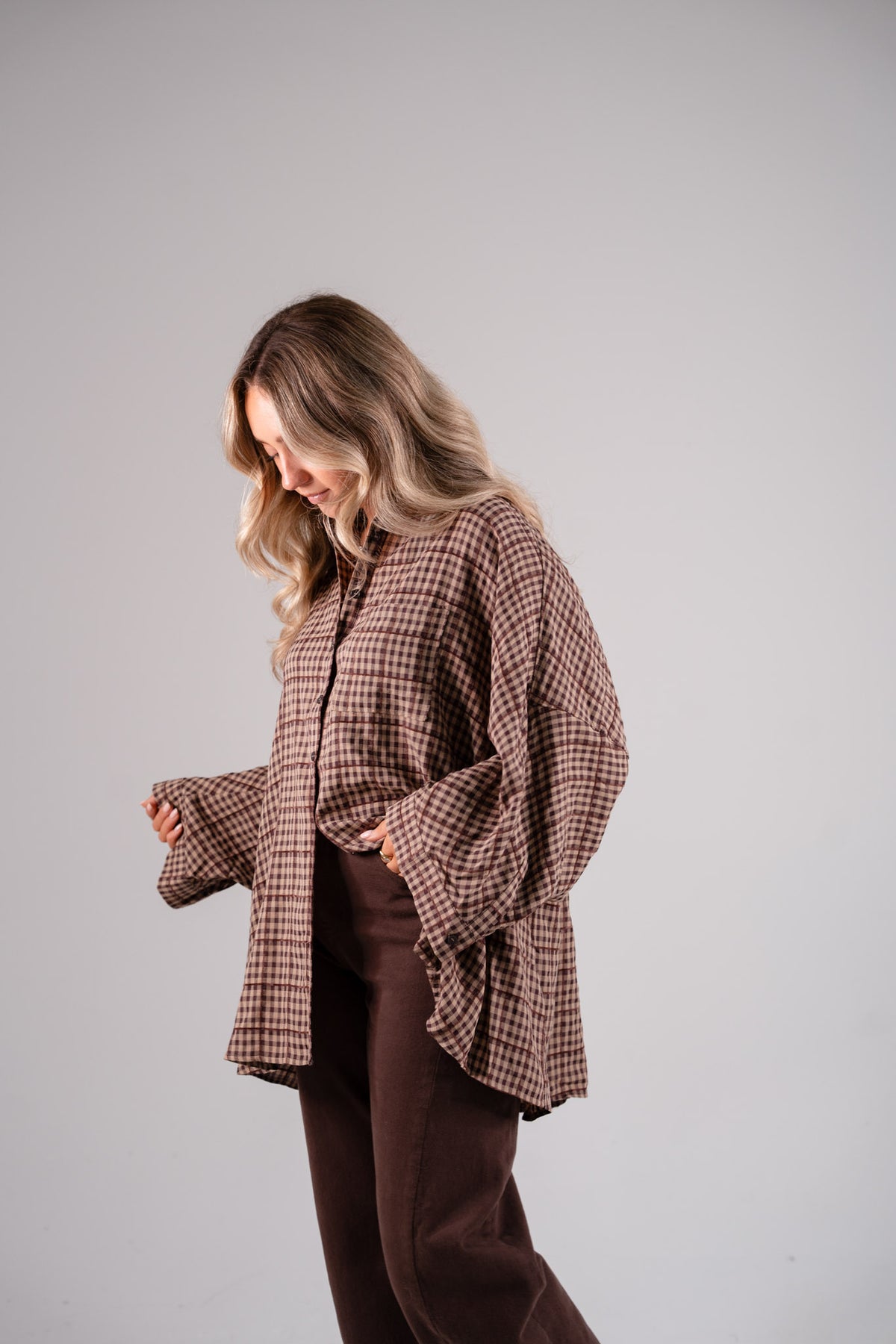 Elsa Check Shirt In Chocolate Mix