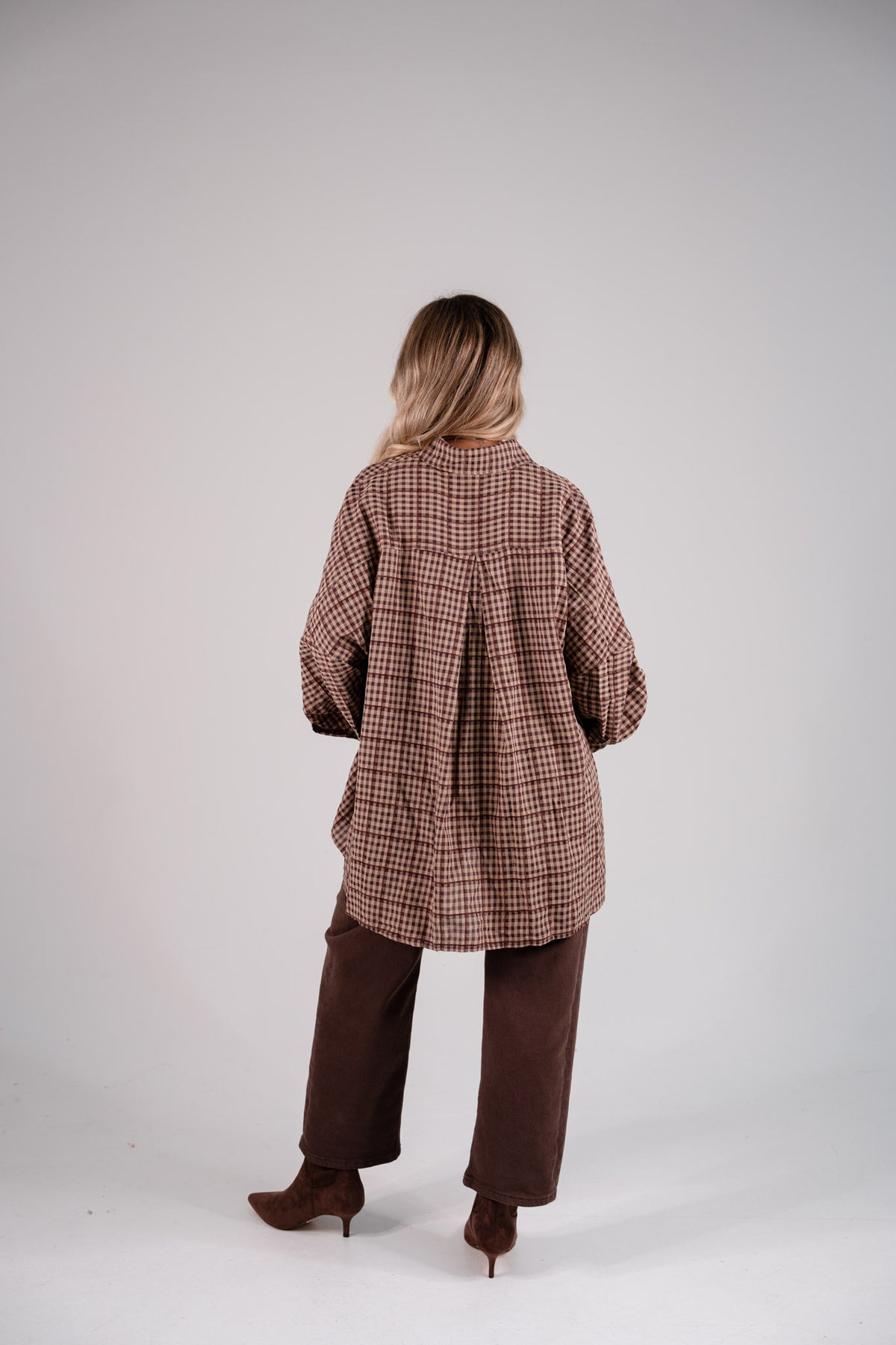 Elsa Check Shirt In Chocolate Mix