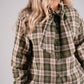 Megan Tie Neck Shirt In Green Check