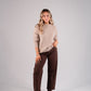 Iris Round Neck Jumper In Camel