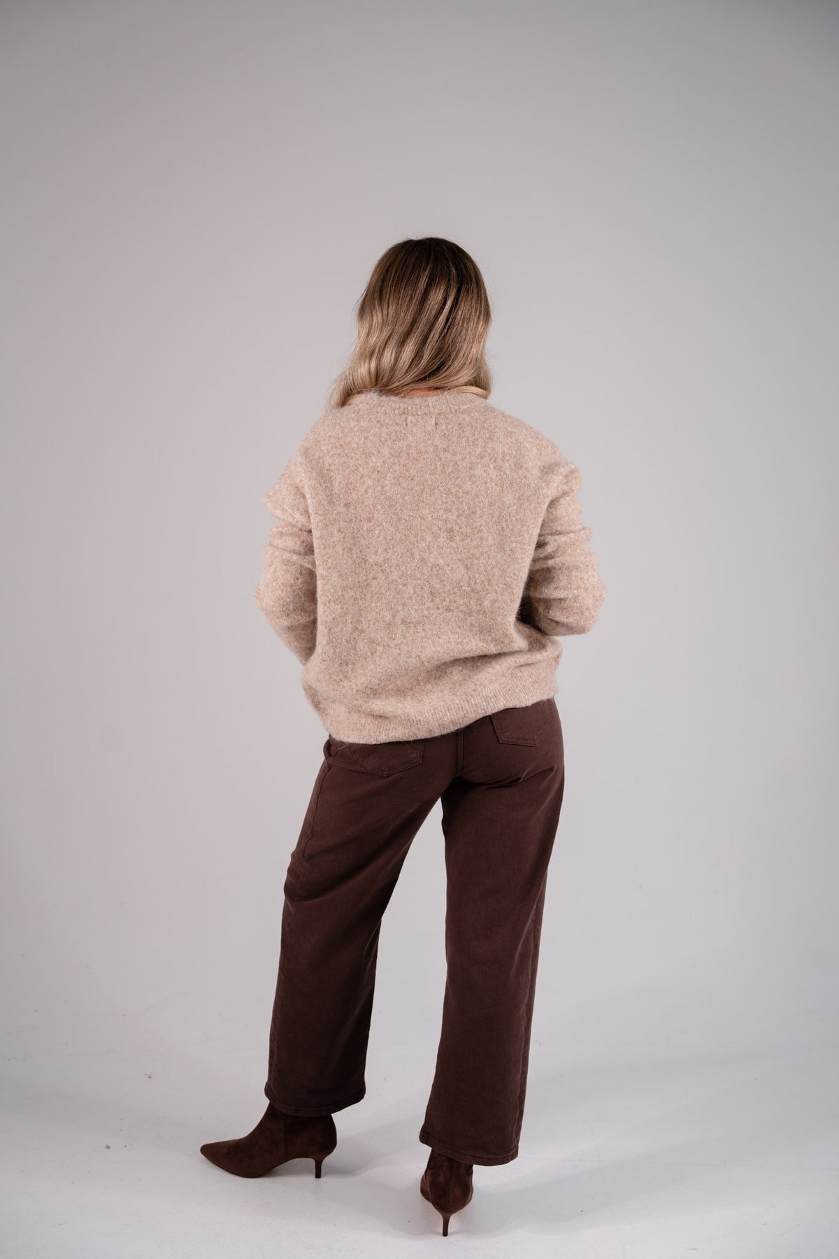 Iris Round Neck Jumper In Camel