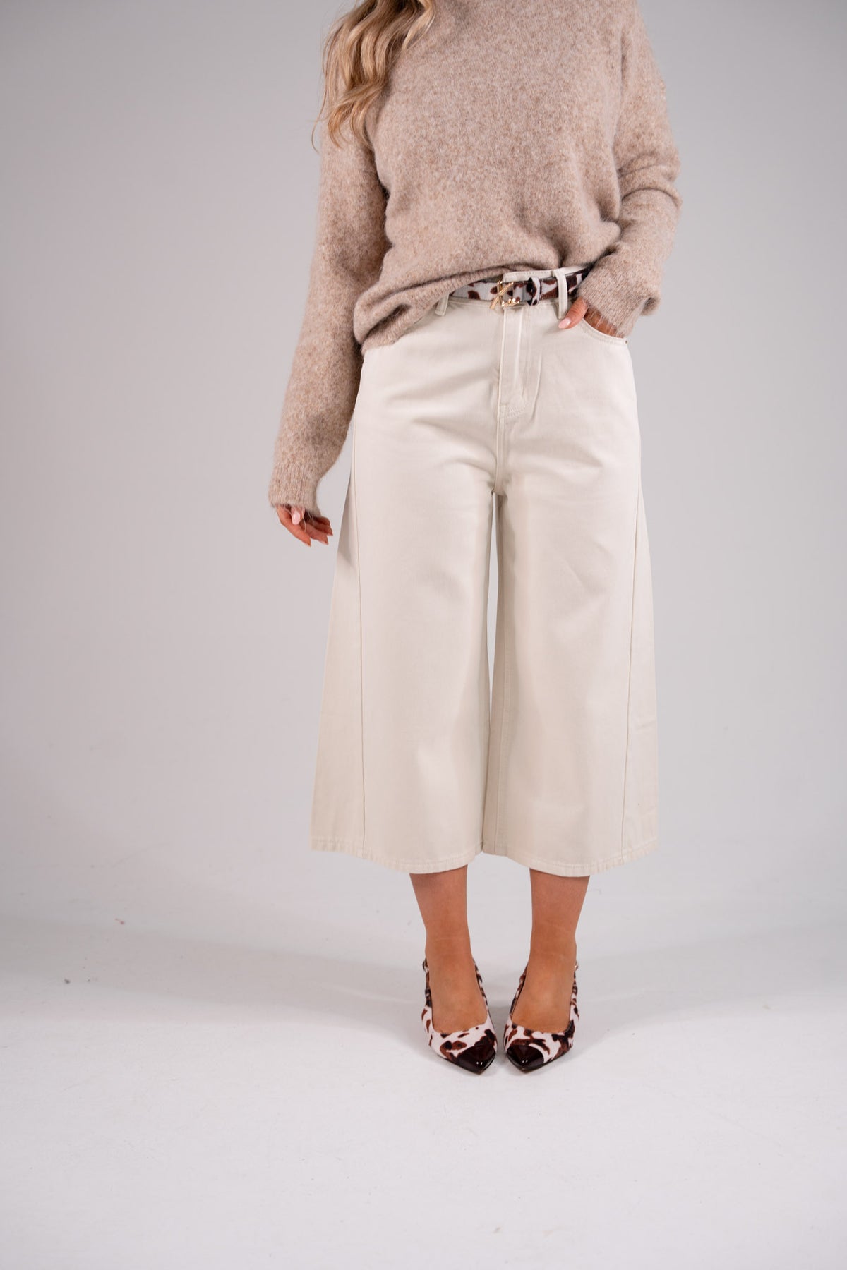 Kiera Culotte Jeans In Cream