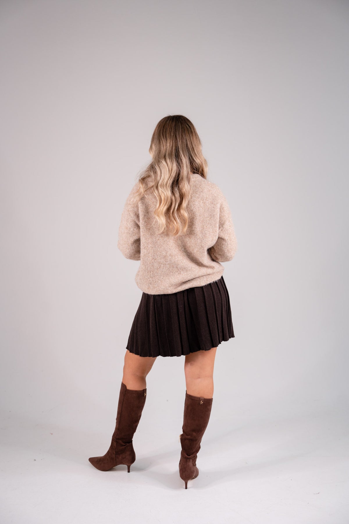 Elsa Pleated Skirt In Brown