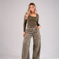 Kiera Relaxed Cargo Jeans In Khaki