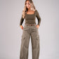 Kiera Relaxed Cargo Jeans In Khaki